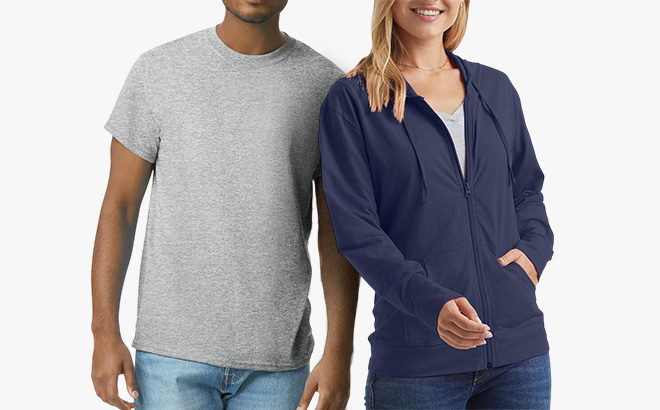Wemens Hoddie and Men Tee