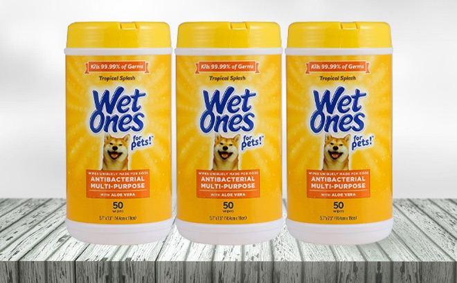 Wet Ones Antibacterial Dog Wipes 3 Pack Wet Ones Antibacterial Dog Wipes 3 Pack