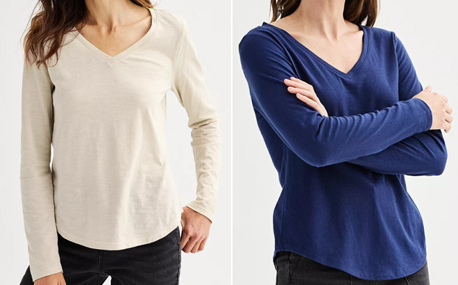 Womens Sonoma Goods For Life Long Sleeve TShirt