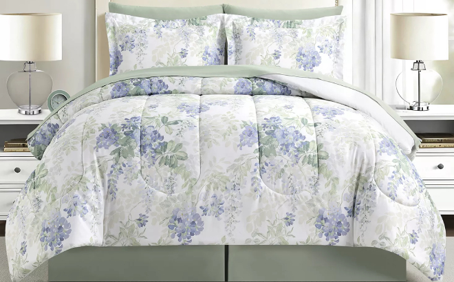 Wysteria Floral 8 Piece Comforter Set Wysteria Floral 8 Piece Comforter Set