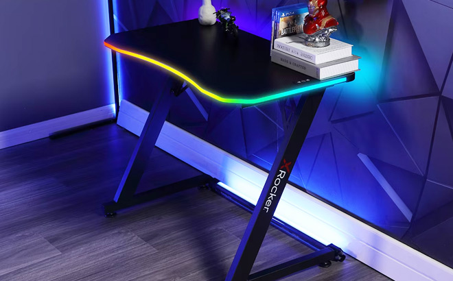 X Rocker Kids Junior Pulsar Gaming Desk with RGB Lighting