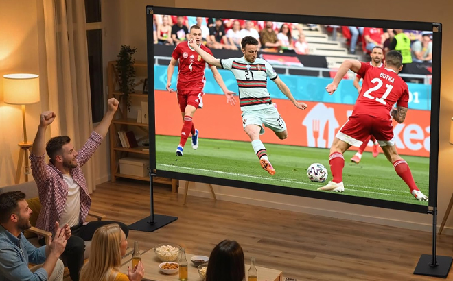 ZUVMITG 120 Inch Portable Projector Screen with Stand