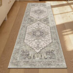 2x6 Boho Washable Kitchen Runner Rug with Non Slip Rubber Backing