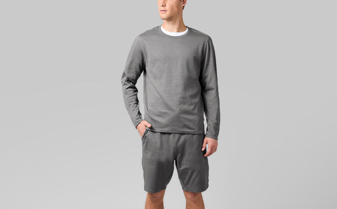 32 Degrees Mens Luxe Flex Crewneck Sweatshirt