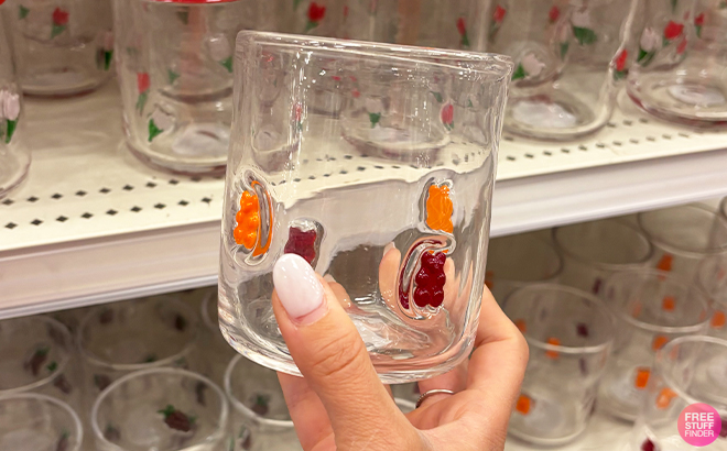 A Person Holding the Madison Home 16 fl oz Icon Glass Gummy Bears Glass at Target