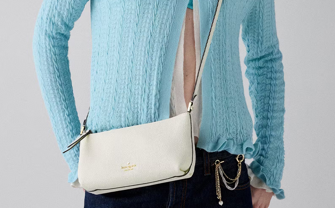 A Woman Wearing Kate Spade Lenox Mini Crossbody Bag