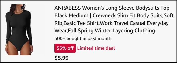 ANRABESS Womens Long Sleeve Bodysuits Top Checkout ANRABESS Womens Long Sleeve Bodysuits Top Checkout
