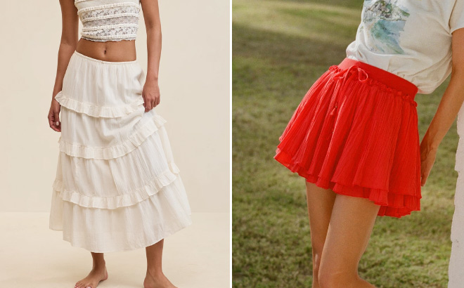 Aerie Ready To Ruffle Tiered Midaxi Skirts Aerie Ready To Ruffle Tiered Midaxi Skirts