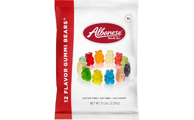 Albanese Worlds Best 12 Flavor Gummi Bears 5lb of Fruit Bulk Candy Albanese Worlds Best 12 Flavor Gummi Bears 5lb of Fruit Bulk Candy