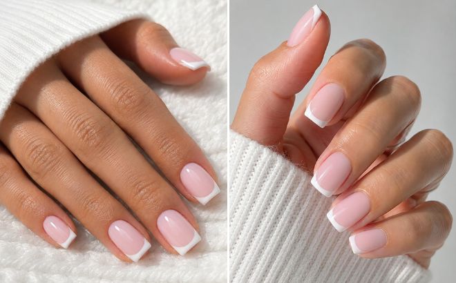 AzureBeauty Matte Pink French Press On Nails 32 Pieces AzureBeauty Matte Pink French Press On Nails 32 Pieces