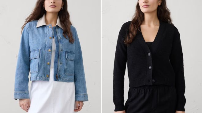 Banana Republic Factory Barn Jacket and Cropped Cardigan