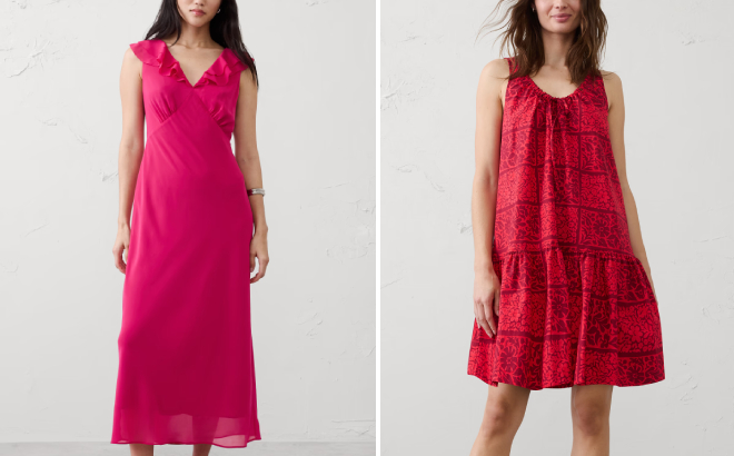Banana Republic Factory Bias Ruffle Maxi Dress and Poplin Tiered Above Knee Dress Banana Republic Factory Bias Ruffle Maxi Dress and Poplin Tiered Above Knee Dress