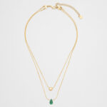 Banana Republic Factory Layered Stone Pendant Necklace on the Gray Background