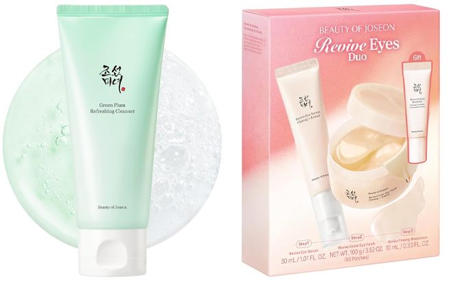 Beauty of Joseon Green Plum Refreshing Cleanser and Beauty of Joseon Revive Ritual Eye Duo Beauty of Joseon Green Plum Refreshing Cleanser and Beauty of Joseon Revive Ritual Eye Duo