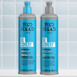 Bed Head Recovery Moisturizing Shampoo and Conditioner on the Table