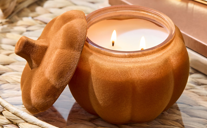 Better Homes Gardens Farm Apple Pumpkin 2 Wick Flocked Pumpkin Jar Candle Better Homes Gardens Farm Apple Pumpkin 2 Wick Flocked Pumpkin Jar Candle