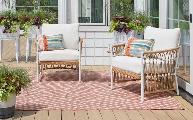Better Homes Gardens Lilah 2 Pack Outdoor Wicker Lounge Chairs Better Homes Gardens Lilah 2 Pack Outdoor Wicker Lounge Chairs