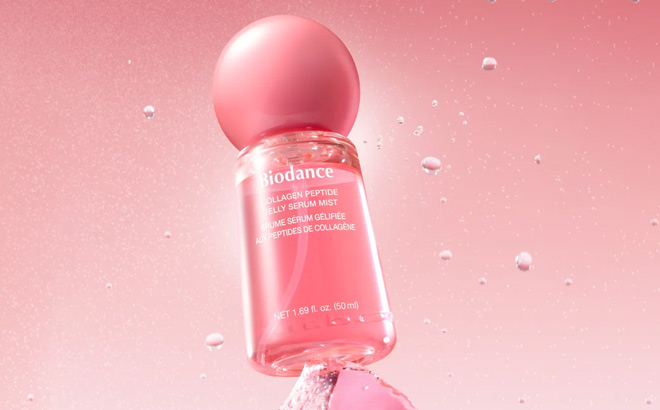 Biodance Collagen Peptide Jelly Serum Mist on the Glass