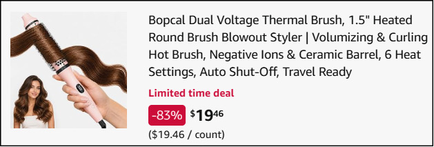Bopcal Dual Voltage Thermal Brush Checkout Bopcal Dual Voltage Thermal Brush Checkout