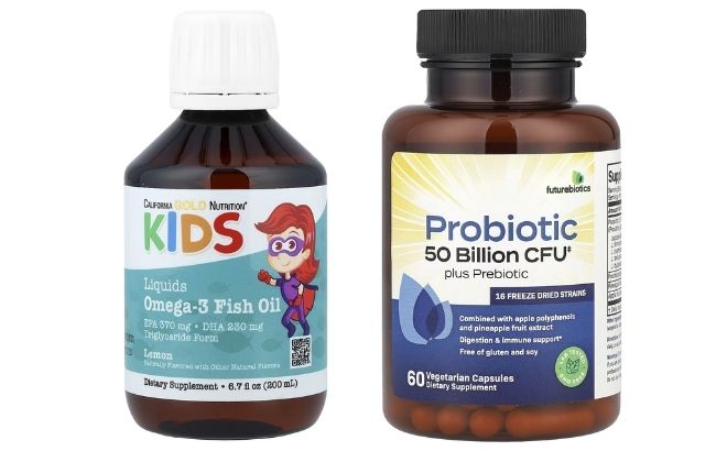 California Gold Nutrition Kids Omega 3 Fish Oil and Futurebiotics Probiotic Plus Prebiotic 60 Capsules California Gold Nutrition Kids Omega 3 Fish Oil and Futurebiotics Probiotic Plus Prebiotic 60 Capsules
