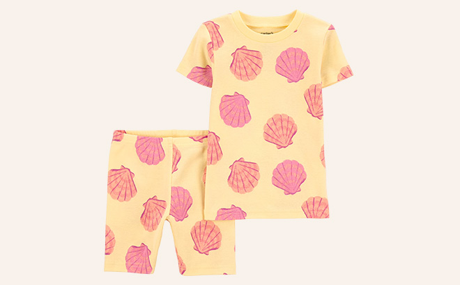 Carters Toddler Pajama 2 Piece Set Orange