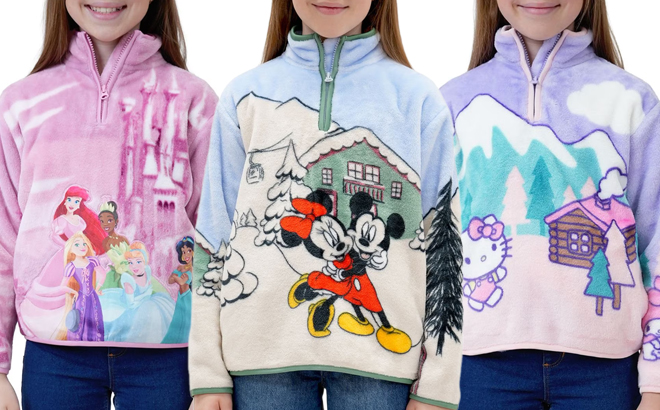 Character Girls Plush Quarter Zip Character Girls Plush Quarter Zip