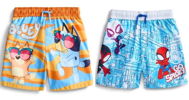 Character Toddler Boys Swim Trunks Character Toddler Boys Swim Trunks