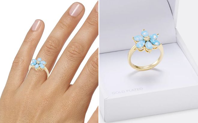Charter Club Blue Crystal Flower Ring Charter Club Blue Crystal Flower Ring