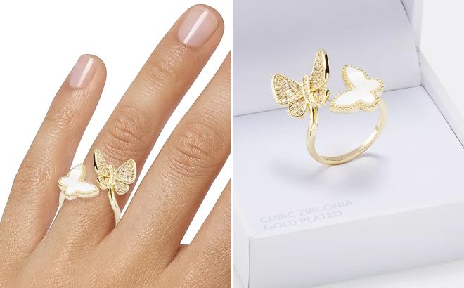 Charter Club Mother of Pearl Cubic Zirconia Butterfly Bypass Ring Charter Club Mother of Pearl Cubic Zirconia Butterfly Bypass Ring