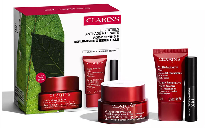 Clarins 3 Piece Super Restorative Anti Aging Skincare Starter Kit Clarins 3 Piece Super Restorative Anti Aging Skincare Starter Kit