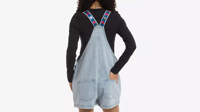 Disney Mickey Mouse Pluto Denim Shortalls Back