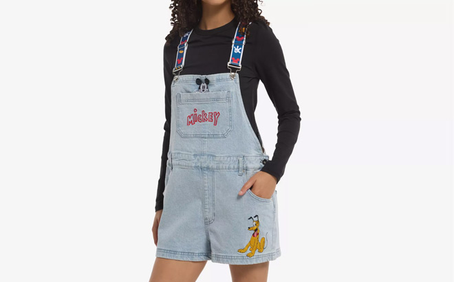 Disney Mickey Mouse Pluto Denim Shortalls