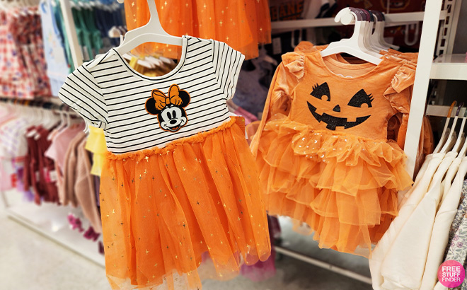 Disney Toddler Girls Minnie Mouse Halloween Twirl Dress and Mad Engine Toddler Girls Halloween Pumpkin Ballerina Dress in the Store Disney Toddler Girls Minnie Mouse Halloween Twirl Dress and Mad Engine Toddler Girls Halloween Pumpkin Ballerina Dress in the Store