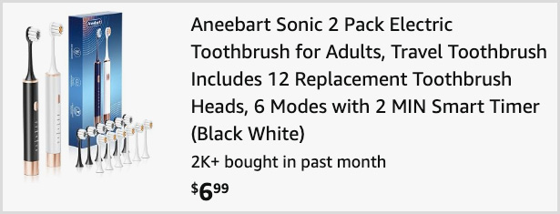 Electric Toothbrush 2 Pack at Checkout Electric Toothbrush 2 Pack at Checkout
