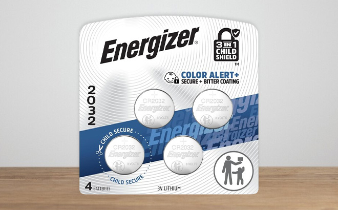 Energizer 2032 Batteries 4 Pack on the Table Energizer 2032 Batteries 4 Pack on the Table