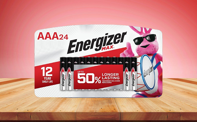 Energizer MAX AAA Batteries 24 Count on the Table Energizer MAX AAA Batteries 24 Count on the Table