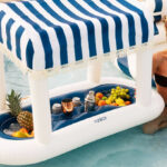FUNBOY Giant Floating Blue Cabana Stripe Drink Station