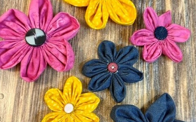 Fabric Flowers Featuring New Loops Threads Buttons