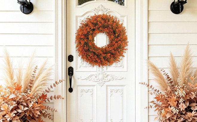 Fall Front Door Boxwood Wreaths Fall Front Door Boxwood Wreaths