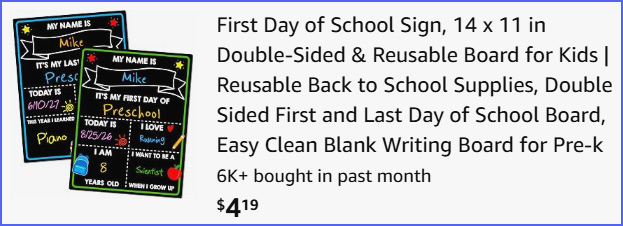 First Day of School Sign at Checkout First Day of School Sign at Checkout