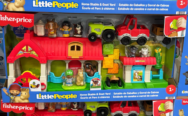 Fisher Price Little People Horse Stable Goat Yard Playset