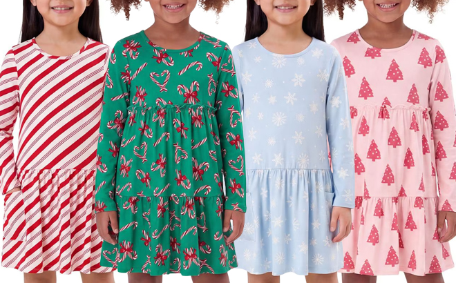 Girls 2 Pack Knit Dresses