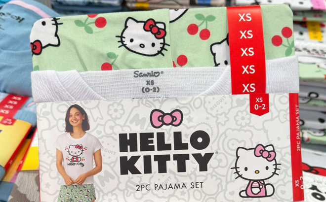 Hello Kitty Womens 2 Piece Pajama Set
