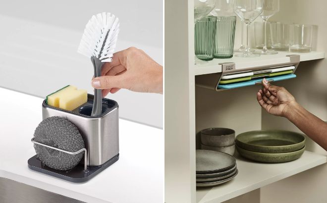 Joseph Joseph Surface Sink Tidy and Folio Slim 3 Piece Under Shelf Chopping Board Set Joseph Joseph Surface Sink Tidy and Folio Slim 3 Piece Under Shelf Chopping Board Set