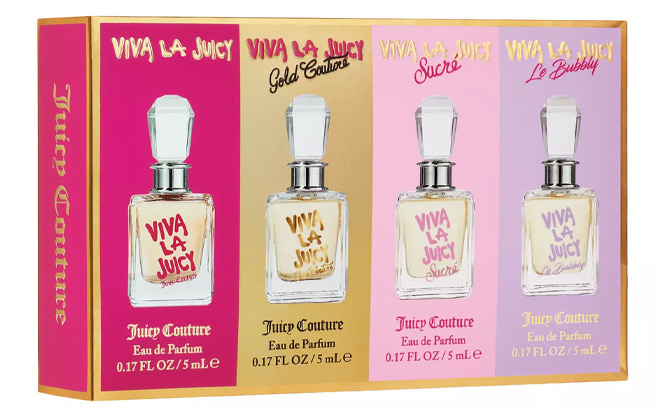 Juicy Couture 4 Piece Viva La Travel Size Eau De Parfum Gift Set Juicy Couture 4 Piece Viva La Travel Size Eau De Parfum Gift Set
