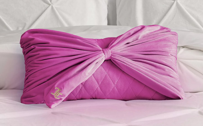 Juicy Couture Velvet Bow Decorative Pillow Juicy Couture Velvet Bow Decorative Pillow