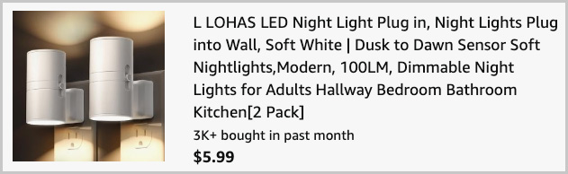 LED Night Light Plug In 2 Pack at Checkout LED Night Light Plug In 2 Pack at Checkout