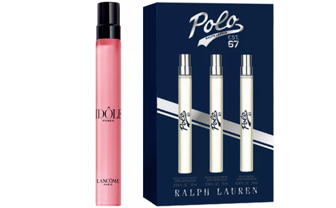 Lancome Idole Power Eau De Parfum Intense Spray and Ralph Lauren 3 Piece Polo 67 Discovery Set