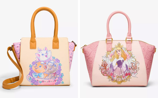 Loungefly Disney The Aristocats Floral Satchel Bag and Sleeping Beauty Icon Frame Satchel Bag