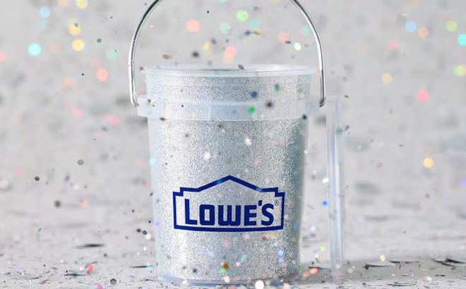 Lowes Silver Glitter Mini Bucket with Glitters